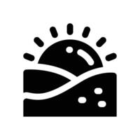 sunset glyph icon. Strong and solid icon for websites, mobile interfaces, presentations, and visual branding. High quality and easy to edit. vector