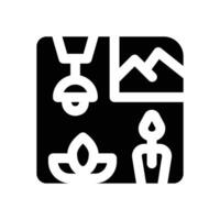 meditation room glyph icon. Strong and solid icon for websites and mobile apps. vector