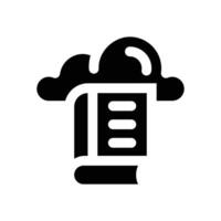 cloud library glyph icon. Strong and solid icon for websites and mobile apps. vector