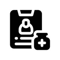 vaccine record glyph icon. Strong and solid icon for websites and mobile apps. vector