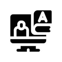 online education glyph icon. Strong and solid icon for websites, mobile interfaces, presentations, and visual branding. High quality and easy to edit. vector