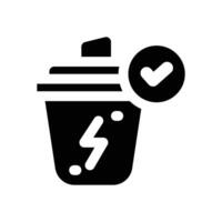 protein shake glyph icon. Strong and solid icon for websites and mobile apps. vector