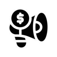 sponsorship glyph icon. Strong and solid icon for websites and mobile apps. vector