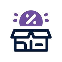 open box dual tone icon. Sleek and modern icon for websites and mobile apps. vector