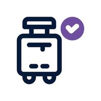 suitcase dual tone icon. Sleek and modern icon for websites and mobile apps. vector