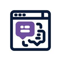online discussion dual tone icon. Sleek and modern icon for websites and mobile apps. vector