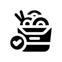 noodle glyph icon. Strong and solid icon for websites and mobile apps. vector