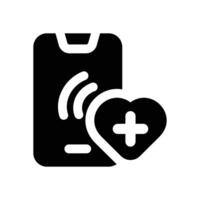 telemedicine glyph icon. Strong and solid icon for websites and mobile apps. vector