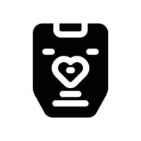 pulse glyph icon. Strong and solid icon for websites and mobile apps. vector