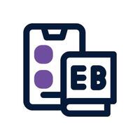 ebook duotone icon. Sleek and modern icon for websites, mobile apps, marketing materials, and corporate design. Fully scalable and ready to use. vector