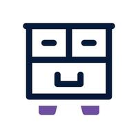 drawer dual tone icon. Sleek and modern icon for websites and mobile apps. vector
