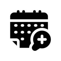 medical appointment glyph icon. Strong and solid icon for websites and mobile apps. vector
