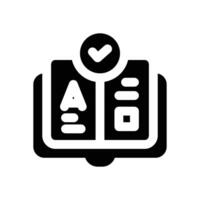 language learning glyph icon. Strong and solid icon for websites and mobile apps. vector