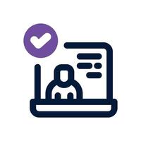 virtual presentation dual tone icon. Sleek and modern icon for websites and mobile apps. vector