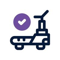 treadmill dual tone icon. Sleek and modern icon for websites and mobile apps. vector