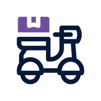 motorcycle delivery dual tone icon. Sleek and modern icon for websites and mobile apps. vector