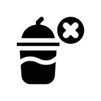 no soft drink glyph icon. Strong and solid icon for websites and mobile apps. vector