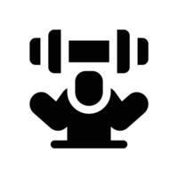 exercise glyph icon. Strong and solid icon for websites and mobile apps. vector