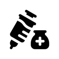 vaccine glyph icon. Strong and solid icon for websites and mobile apps. vector