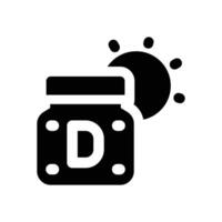 vitamin d glyph icon. Strong and solid icon for websites and mobile apps. vector