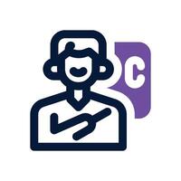 instructor dual tone icon. Sleek and modern icon for websites and mobile apps. vector