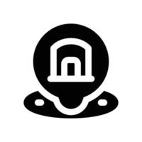 warehouse location glyph icon. Strong and solid icon for websites and mobile apps. vector