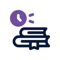 study time dual tone icon. Sleek and modern icon for websites and mobile apps. vector