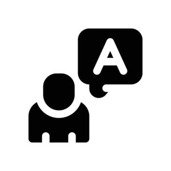 answer glyph icon. Strong and solid icon for websites and mobile apps. vector