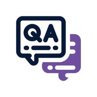 q and a dual tone icon. Sleek and modern icon for websites and mobile apps. vector