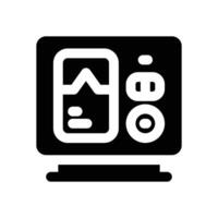 heart rate monitor glyph icon. Strong and solid icon for websites and mobile apps. vector
