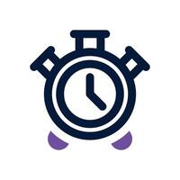 alarm clock dual tone icon. Sleek and modern icon for websites and mobile apps. vector
