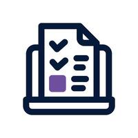 online test dual tone icon. Sleek and modern icon for websites and mobile apps. vector