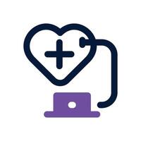 cardiology dual tone icon. Sleek and modern icon for websites and mobile apps. vector