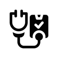 health check up glyph icon. Strong and solid icon for websites and mobile apps. vector