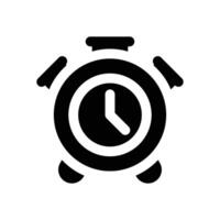 alarm clock glyph icon. Strong and solid icon for websites and mobile apps. vector