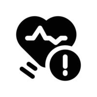 heart attack glyph icon. Strong and solid icon for websites and mobile apps. vector