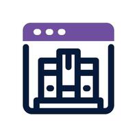 digital library dual tone icon. Sleek and modern icon for websites and mobile apps. vector