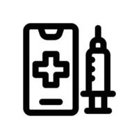 vaccine app line icon. Clean and minimalist icon for websites and mobile apps. vector