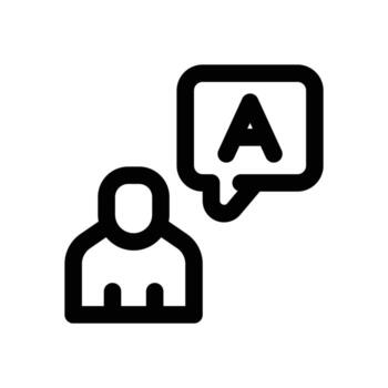 answer line icon. Clean and minimalist icon for websites and mobile apps. vector