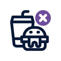 no junk food dual tone icon. Sleek and modern icon for websites and mobile apps. vector