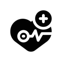 heart rate glyph icon. Strong and solid icon for websites and mobile apps. vector