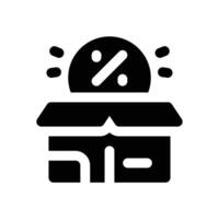 open box glyph icon. Strong and solid icon for websites and mobile apps. vector