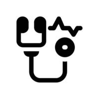 stethoscope glyph icon. Strong and solid icon for websites and mobile apps. vector