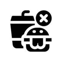 no junk food glyph icon. Strong and solid icon for websites and mobile apps. vector