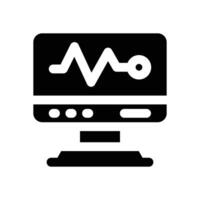 electrocardiogram glyph icon. Strong and solid icon for websites and mobile apps. vector