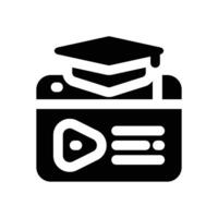 online course glyph icon. Strong and solid icon for websites and mobile apps. vector