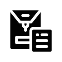 long envelope glyph icon. Strong and solid icon for websites and mobile apps. vector