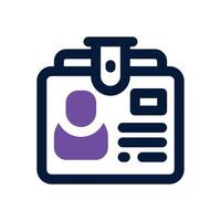 student id dual tone icon. Sleek and modern icon for websites and mobile apps. vector