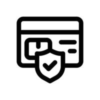 secure payment line icon. Clean and minimalist icon for websites and mobile apps. vector