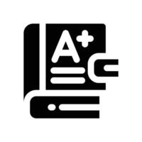 gradebook glyph icon. Strong and solid icon for websites, mobile interfaces, presentations, and visual branding. High quality and easy to edit. vector